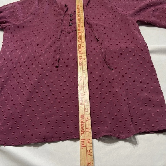 Matilda Jane Ari Swiss Dot‎ Semi Sheer Lightweight Long Sleeve Top Womens Medium - Picture 6 of 7